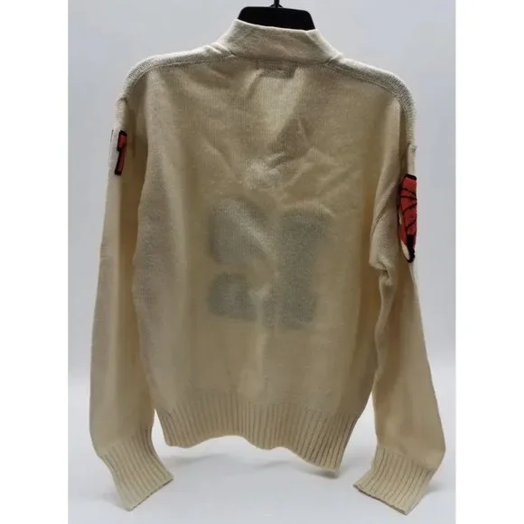 Vintage 1950s Letterman (57) Cream Varsity School Wool Sweater. Collector’s Item